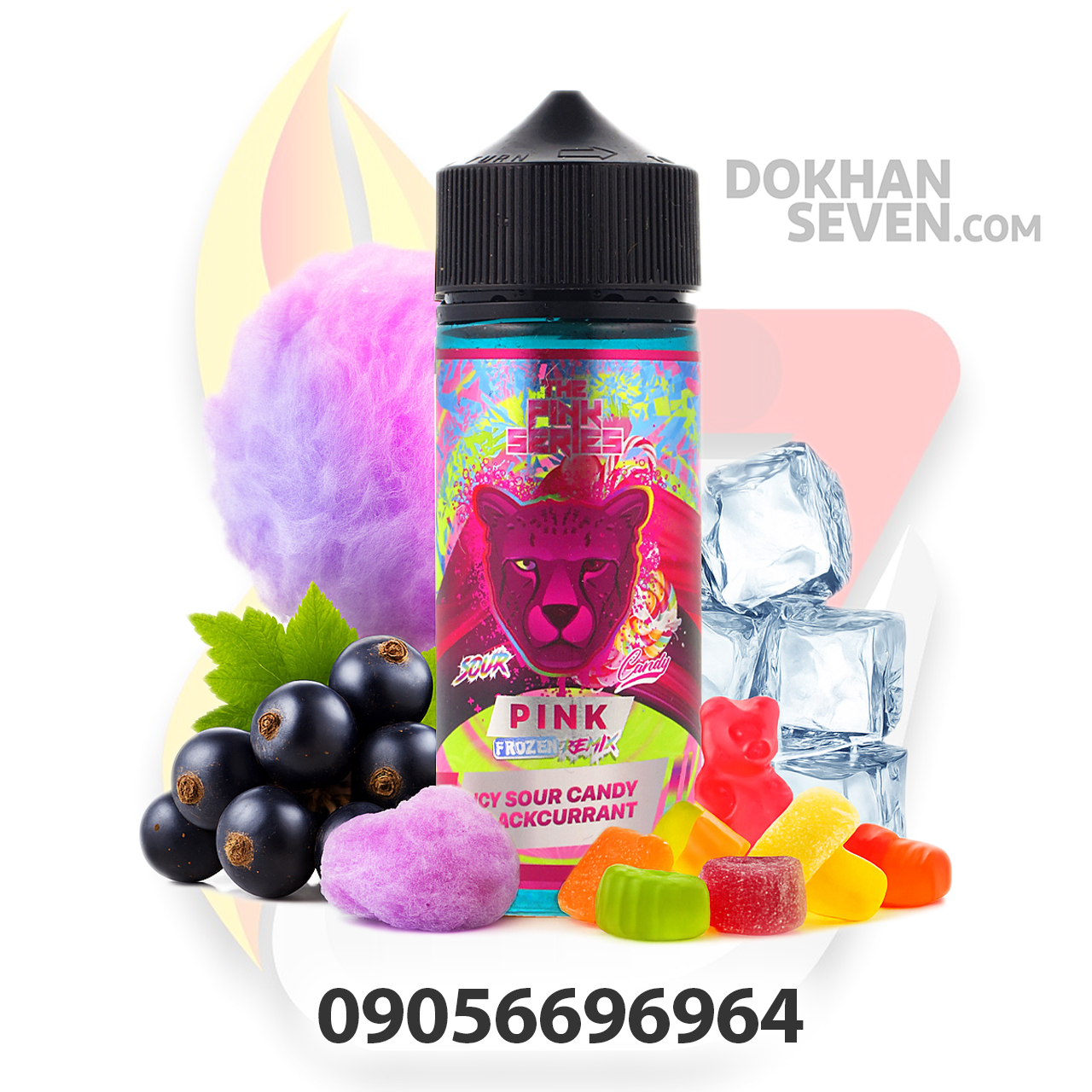 جویس دکتر ویپز پاستیل انگور فرنگی و پشمک یخ | DR.VAPES PANTHER PINK FROZEN REMIX JUICE 