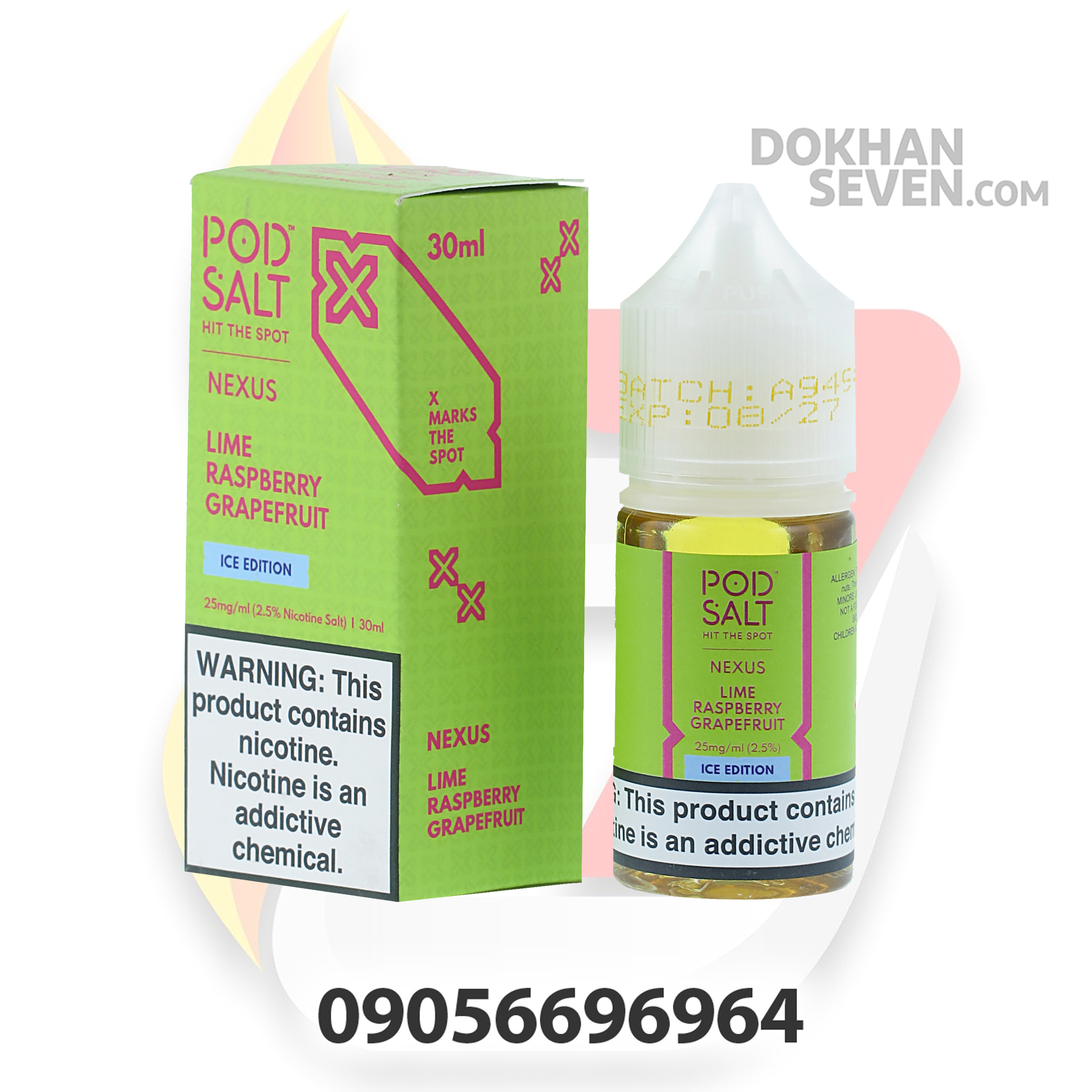 سالت پاد سالت تمشک گریپ فروت یخ | POD SALT NEXUS LIME RASPBERRY GRAPEFRUIT ICE SALT