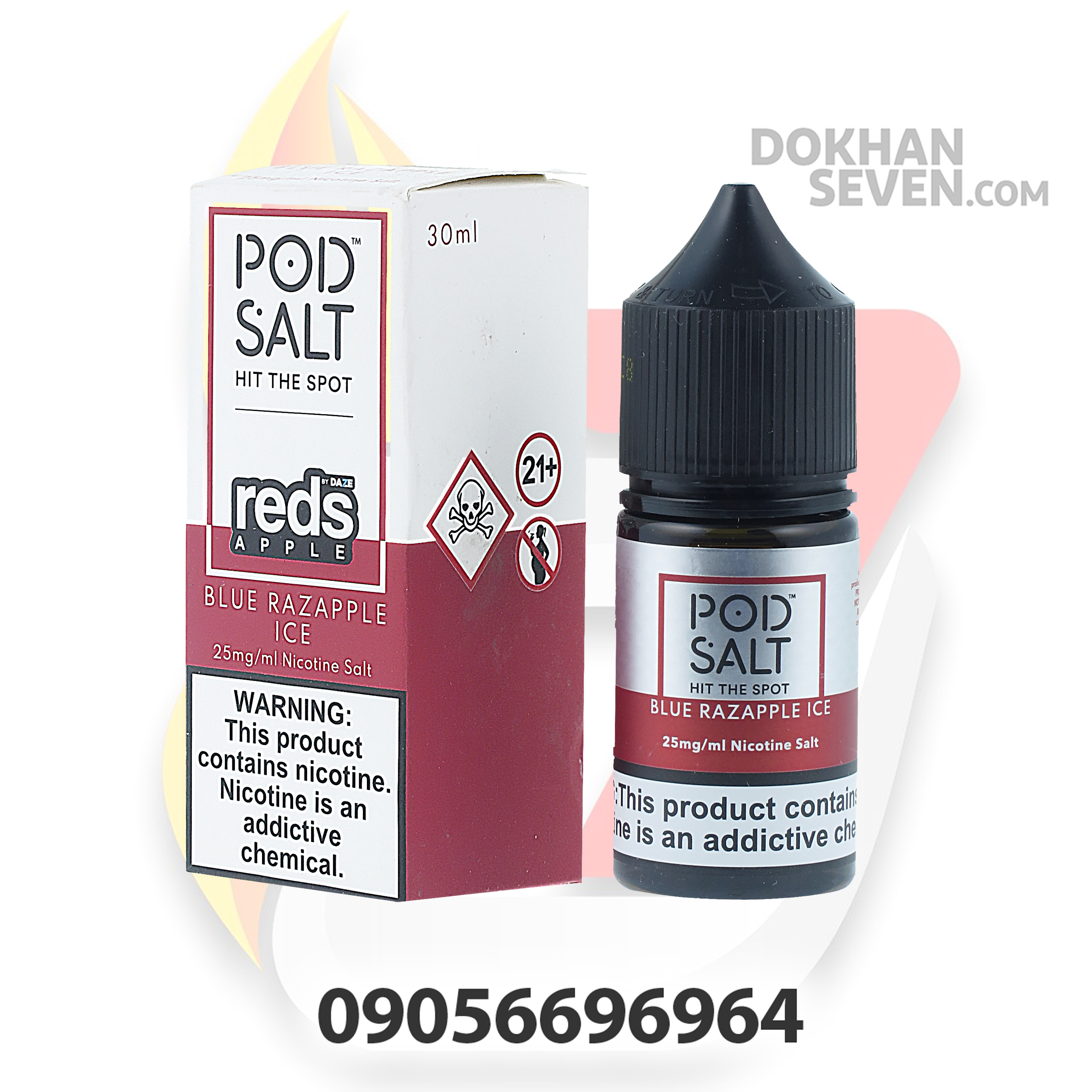 سالت پاد سالت بلوبری سیب یخ | POD SALT FUSION BLUE RAZAPPLE ICE SALT JUICE