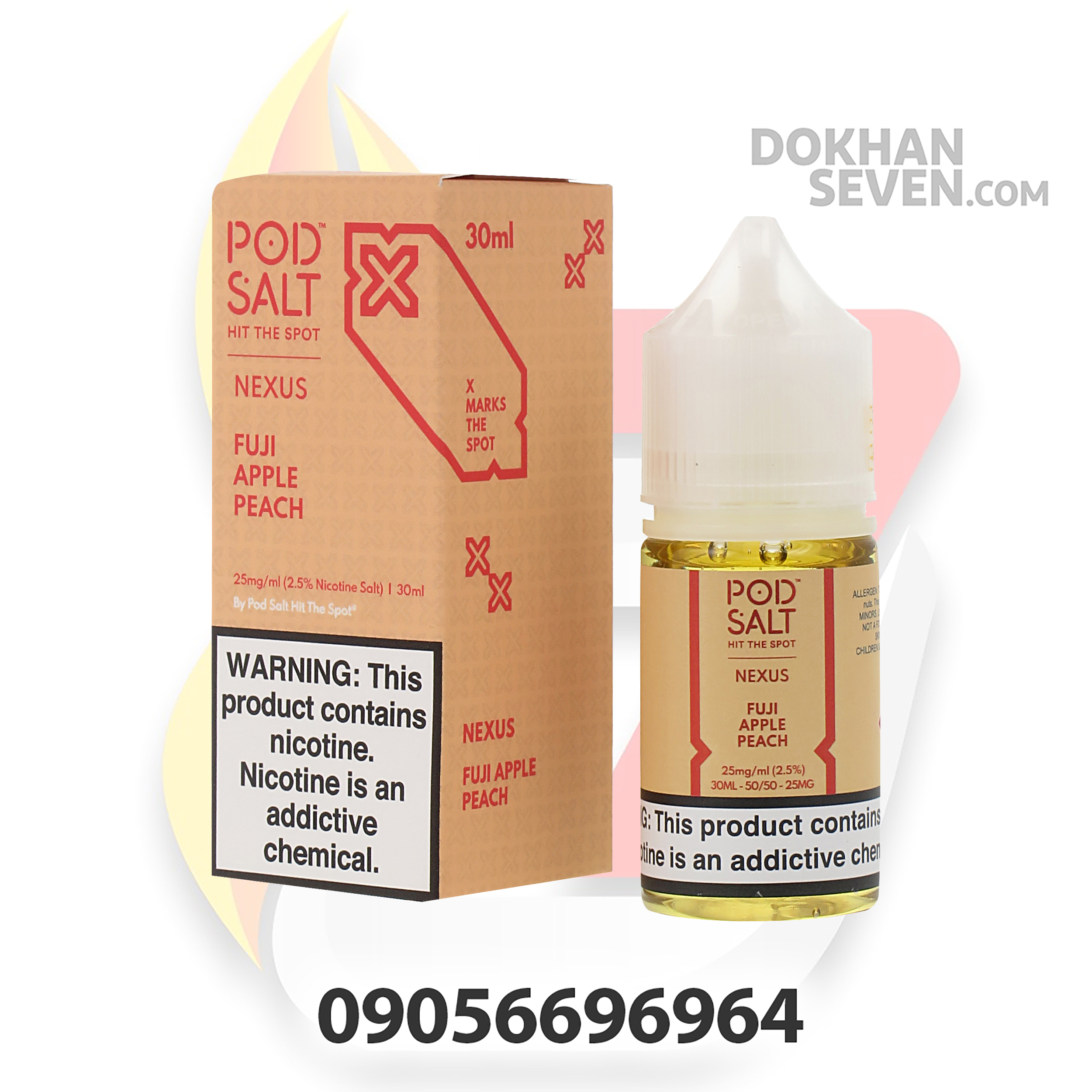 سالت نیکوتین پاد سالت سیب هلو | POD SALT NEXUS FUJI APPLE PEACH SALT JUICE