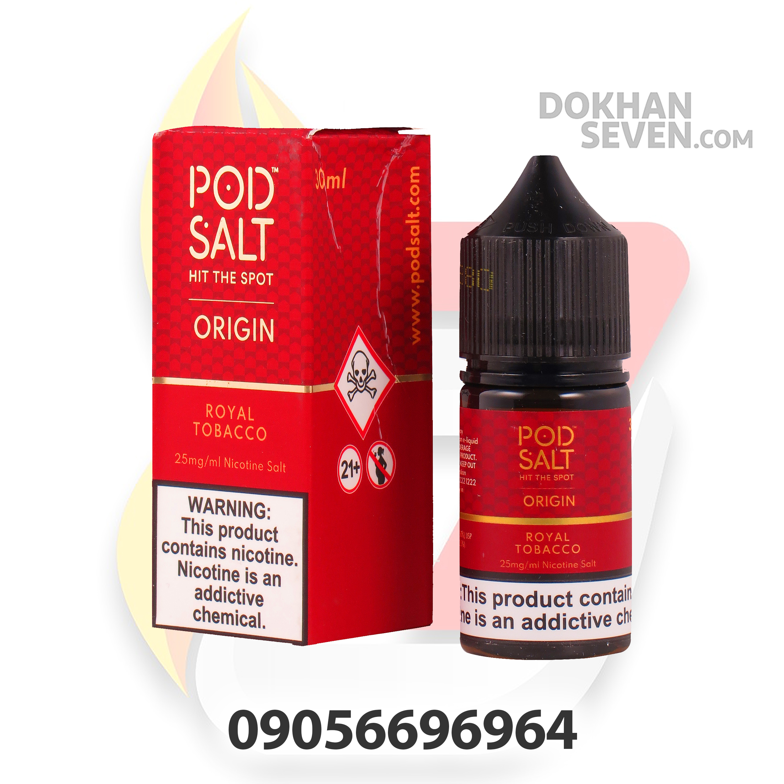 سالت پاد سالت تنباکو کارامل | POD SALT ORIGIN ROYAL TOBACCO SALT