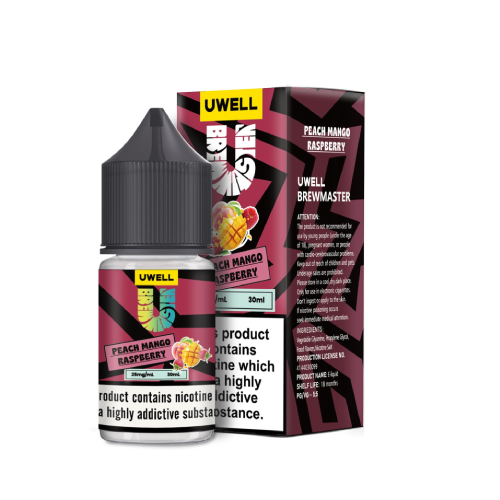 سالت نیکوتین یوول طعم هلو انبه تمشک | UWELL PEACH MANGO RASPBERRY SALT JUICE 