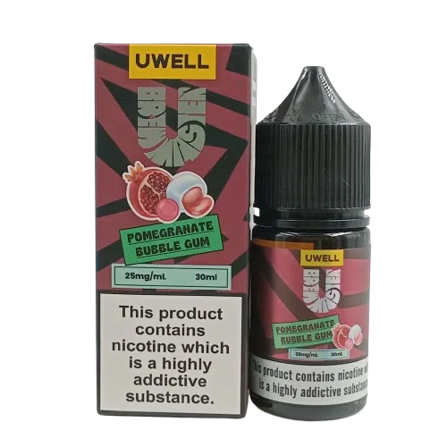 سالت نیکوتین یوول طعم آدامس انار | UWELL POMEGRANATE BUBBLE GUM SALT JUICE 