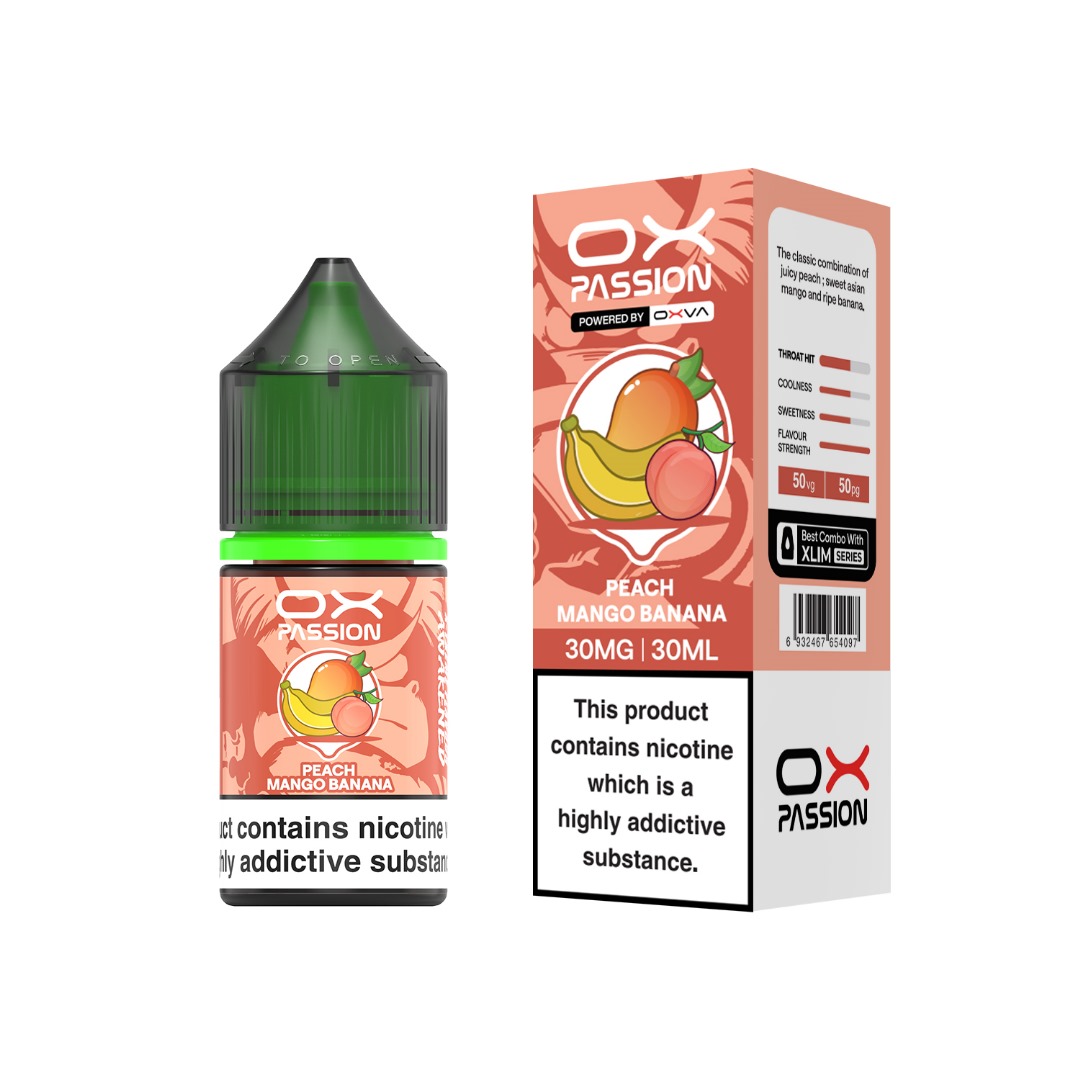 سالت اکسوا پشن هلو انبه موز | OXVA PASSION PEACH MANGO BANANA SALT 