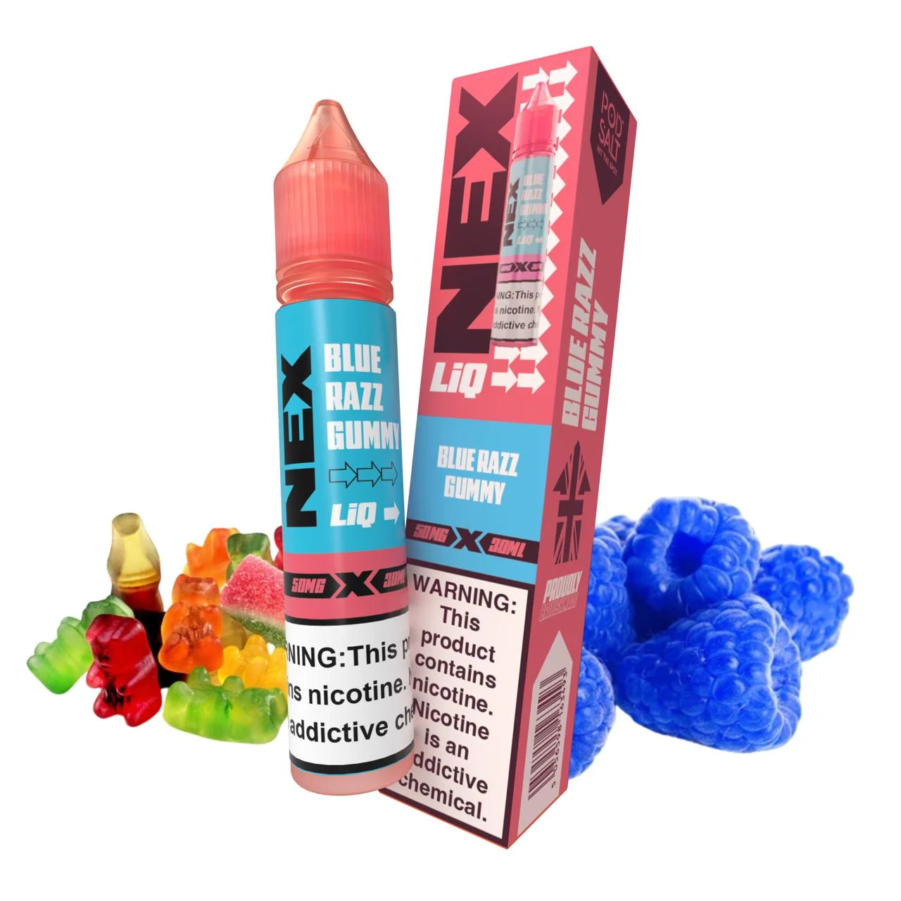 سالت پادسالت نکس لیک پاستیل تمشک آبی | POD SALT NEX LIQ BLUE RAZZ GUMMY 