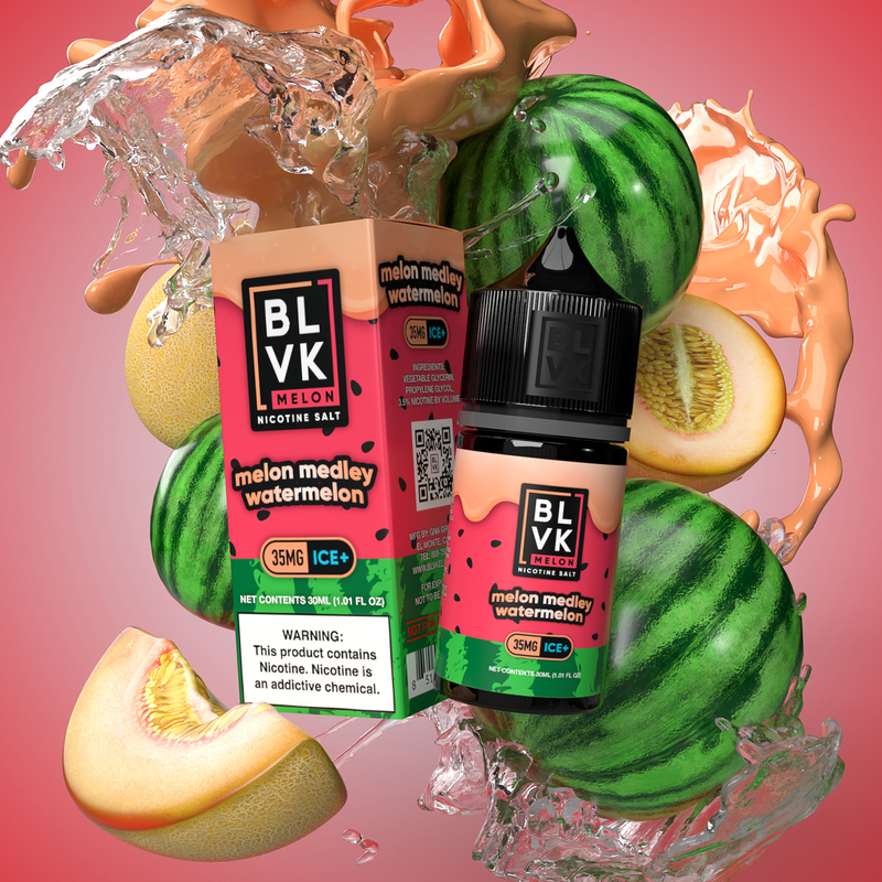 سالت بی ال وی کی طالبی خربزه هندوانه یخ | BLVK MELON MEDLEY WATERMELON ICE SALT