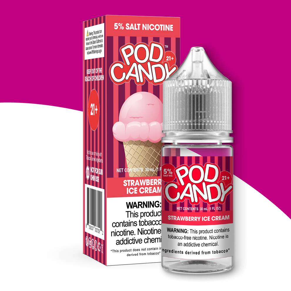سالت پاد کندی بستنی توتفرنگی | POD CANDY SALT STRAWBERRY ICE CREAM