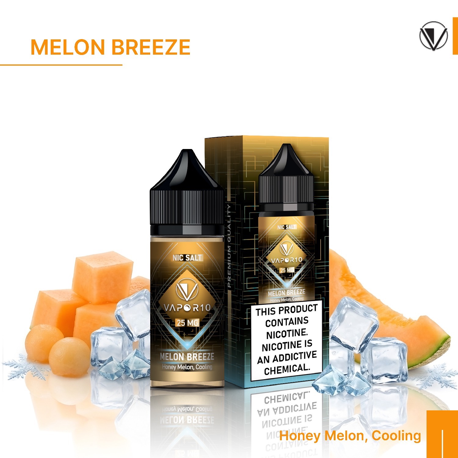 سالت ویپرتن10 طالبی یخ | VAPOR10 MELON BREEZE SALT 