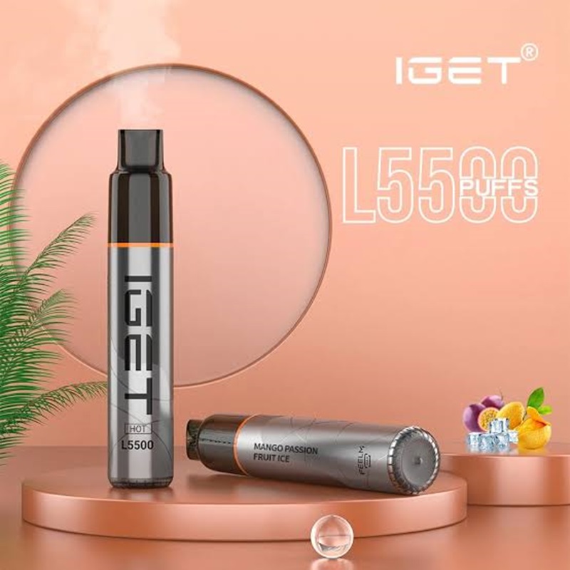 پاد یکبارمصرف آی گت هات ال نیکوتین 20میلی گرم ( تعداد پاف 5500) طعم تنباکو کلاسیک