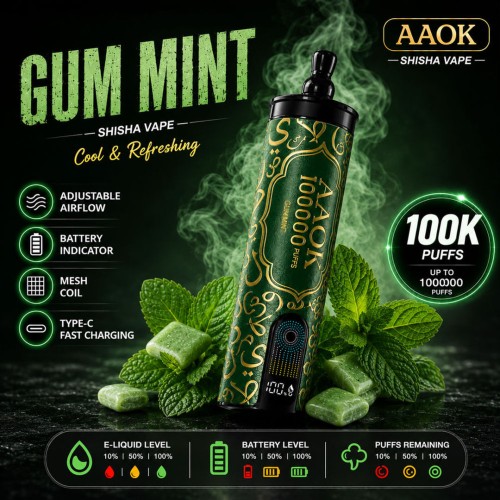 پاد یکبارمصرف AAOK نیکوتین 6میلی گرم ( تعداد پاف 100000 پاف)